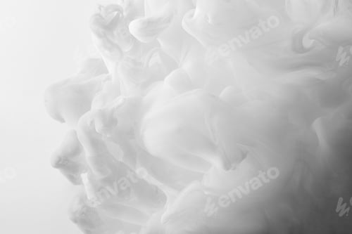 Preview: abstract white swirls of acrylic paint on white background