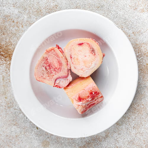 Preview: raw bone food fresh bone marrow healthy eating cooking appetizer meal food snack on the table