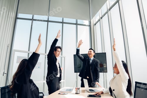 Preview: Group of professional business people working in conference room.