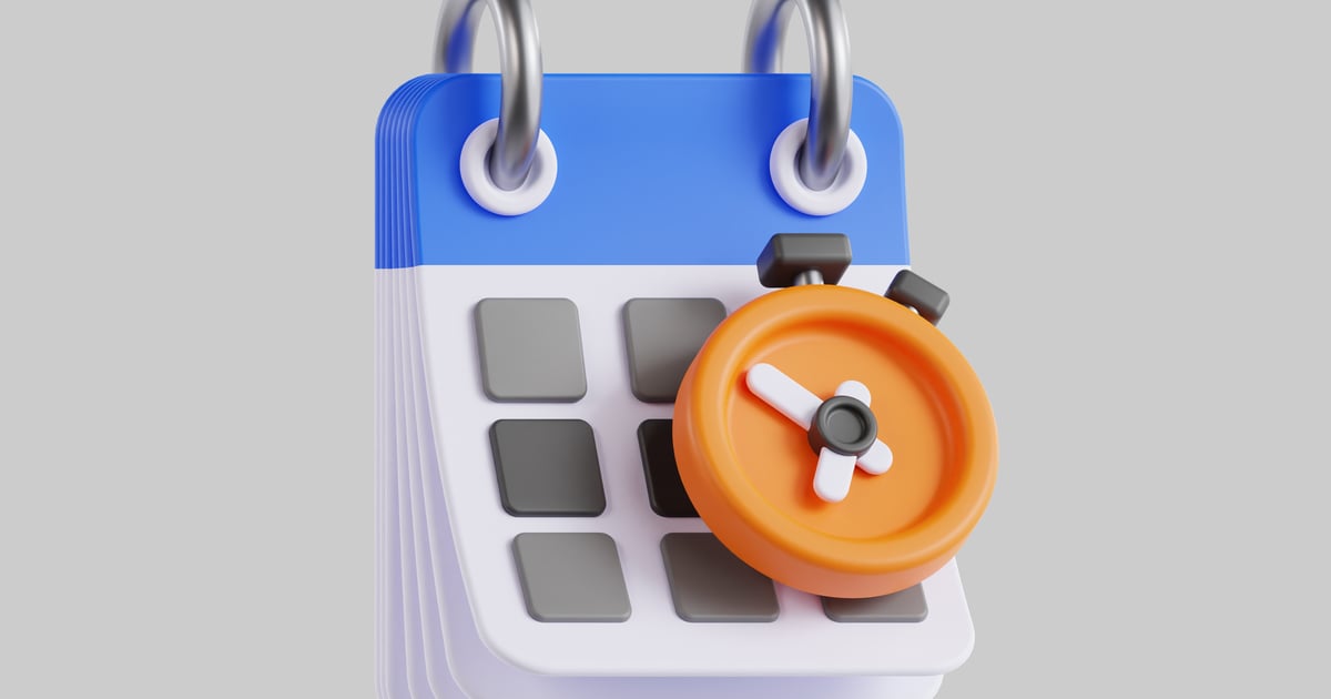 Calendar with timer reminder icon 3D, Incl. appointment & business - Envato