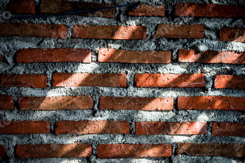 Preview: Old red brick texture wall, white seams, close-up. Brick background.