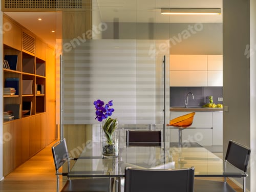 Preview: Interiors of a Modern Living Room Overlooking on the Kitchen