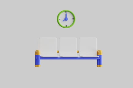 Preview: Bench with blue and yellow accents