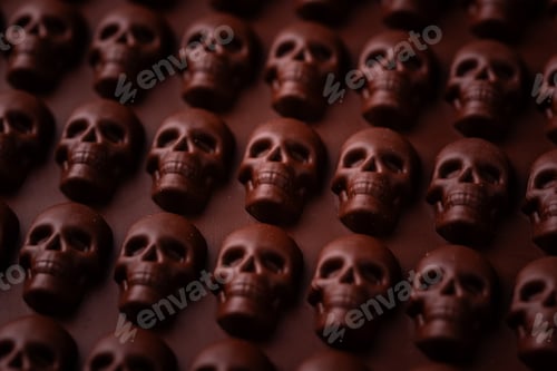 Preview: Silicon mold in shape of skull for Halloween chocolate