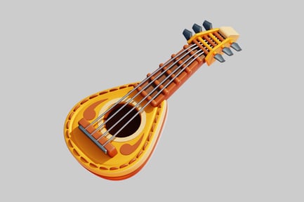 Preview: Cartoonish guitar game asset