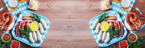 Preview: Oktoberfest table with traditional food, web banner