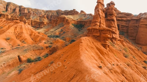 Preview: Aerial view of Mars Canyon with red mountain rock
