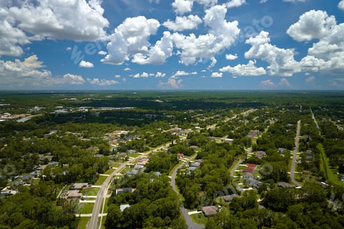 Preview: Aerial view of american small town in Florida