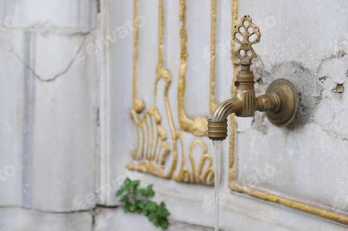 Preview: This Elegant Vintage Water Faucet has a decorative wall design that enhances aesthetics