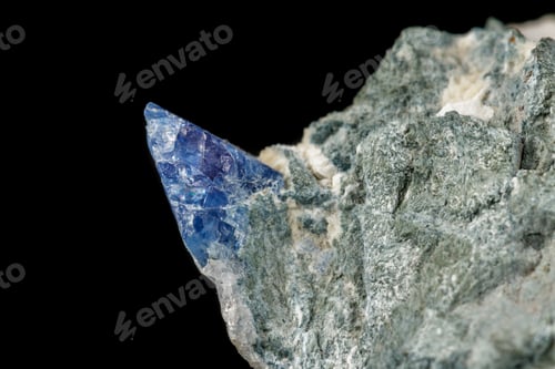 Preview: Macro mineral stone Bentorite on a black background