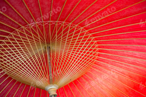Preview: Japanese red bamboo umbrella