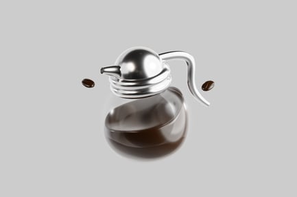 Preview: Elegant Glass Coffee Server with Metal Accents