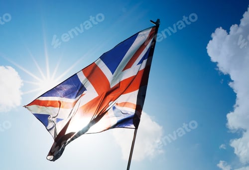 Preview: extreme heat in London sun and UK flag