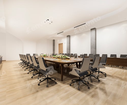 Preview: 3d rendering business meeting room on high rise office building