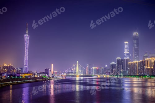 Preview: Guangzhou, China Skyline On The Pearl River.