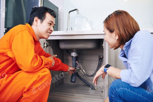 Preview: Plumber fixing pipes