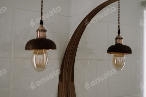 Preview: Switched off lamp / reflection in a mirror