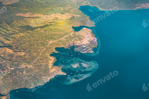 Preview: Aerial photo shot from plane flying from Bali to Singapore
