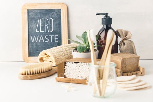 Preview: Zero waste concept. Eco-friendly bathroom accessories. Sustainable lifestyle