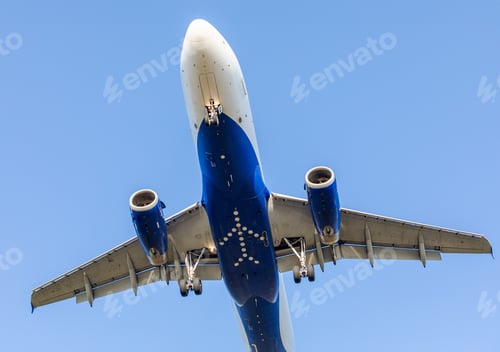 Preview: Bottom of a flying Plane in the sky