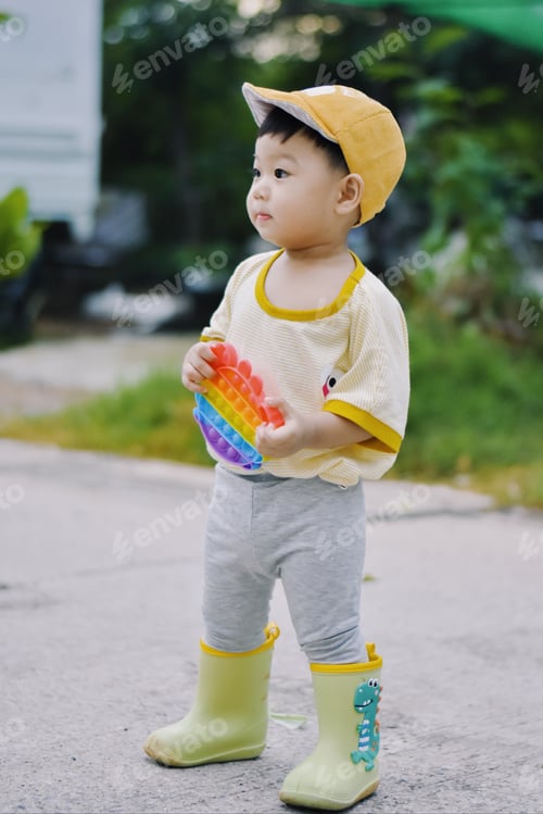 Preview: Cute Boy playing in the park, Sweet Little baby boy enjoying