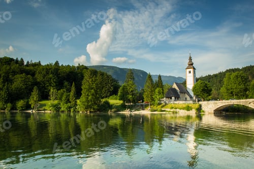 Preview: Old st john church at bohinj lake slovenia