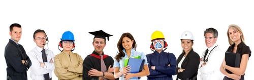 Preview: Group Of People With Different Proffesional Occupations Isolated