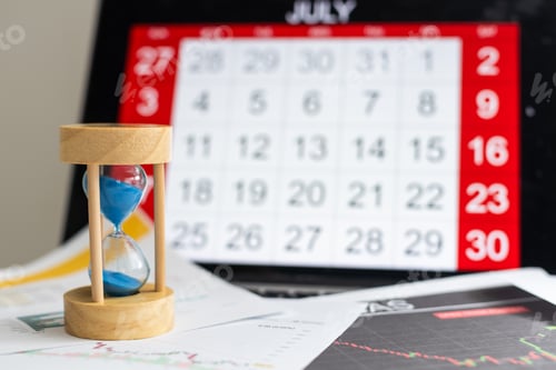 Preview: July Monthly Calendar Weekly Date Concept
