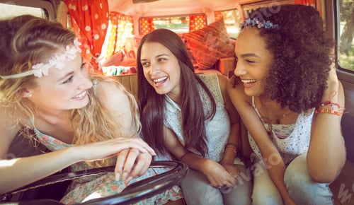 Preview: Hipster friends on road trip on a summers day