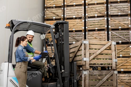 Preview: Management of loading products, modern device and checking driver work in warehouse