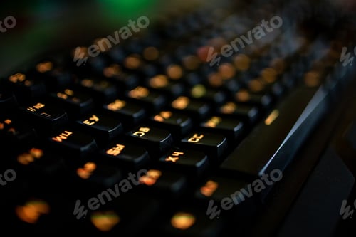 Preview: Closeup shot of a colorful gamer keyboard