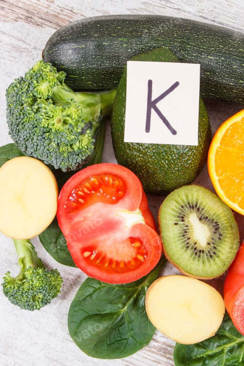 Preview: Fruits and vegetables containing vitamin K, potassium, natural minerals and dietary fiber
