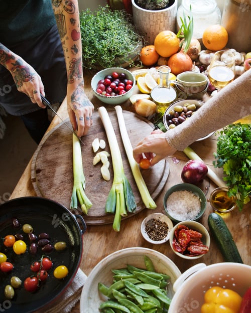 Preview: Vegetable preparation food photography recipe idea