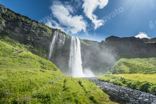 Preview: Seljalandsfoss waterfall in Iceland in Summer