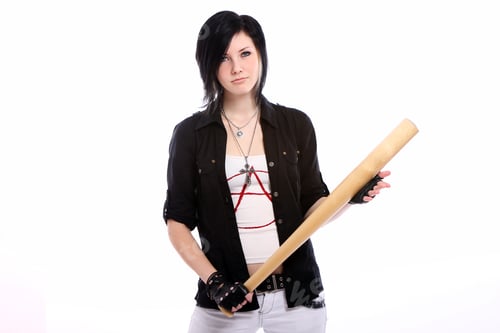 Preview: Young punk girl with baseball bat