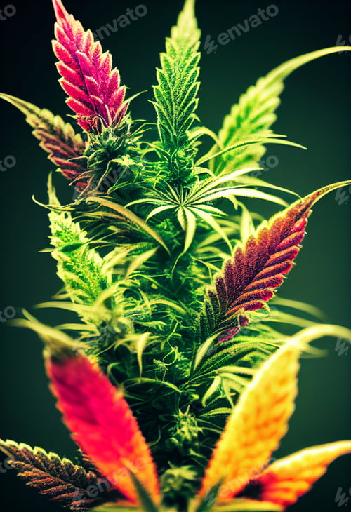 Preview: marijuana or cannabis leaf close up 3d illustration