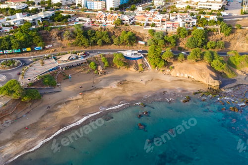 Preview: Aerial view of Kebra Kanela - Quebra Canela beach in Praia - Santiago, Cape Verde