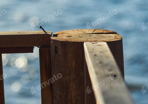 Preview: The nail on the wooden at the waterfront