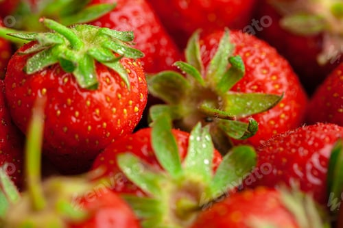 Preview: Ripe sweet strawberries. Summer ripe berries. Close up