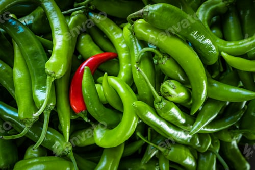 Preview: Raw Green Organic Serrano Peppers. green chili peppers