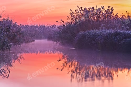 Preview: before sunrise on lake