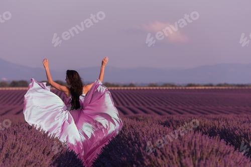 Preview: woman in lavender flower field