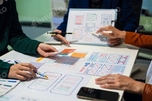 Preview: Creative digital development agency. developer team brainstorming on their project