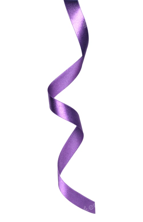 Preview: Shiny satin ribbon in lavender color isolated on white background close up