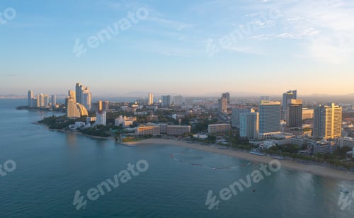Preview: Sea, beach in Thailand skyline in summer season, for travel background. Nature landscape background