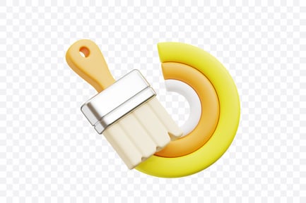 Preview: Round Paint Brush with Clean Handle