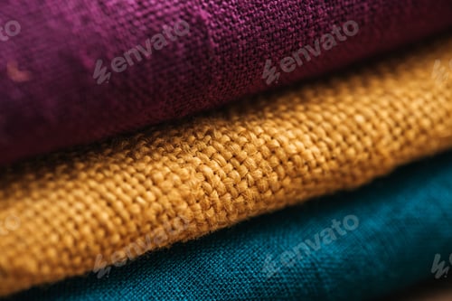 Preview: Close Up of Colorful Stacked Natural Cloth