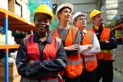 Preview: Portrait of successful logistics team