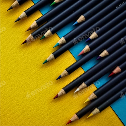 Preview: Colors, backgrounds, Colorful, Yellow, Blue, Pencils, Draw, Art