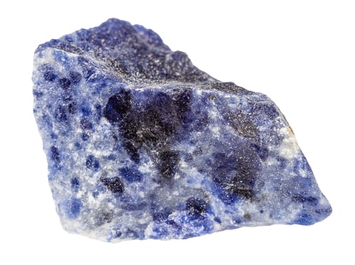 Preview: raw sodalite mineral isolated on white
